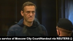 Aleksei Navalny during his February 2, 2021 court hearing 