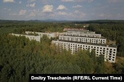 Abandoned five-story buildings in Ralsko not far from the former Soviet air base.