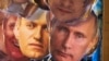 Face masks depicting Russian President Vladimir Putin, right, and Russian opposition leader Aleksei Navalny, left, are shown for sale in St. Petersburg, Russia on January 17, 2021